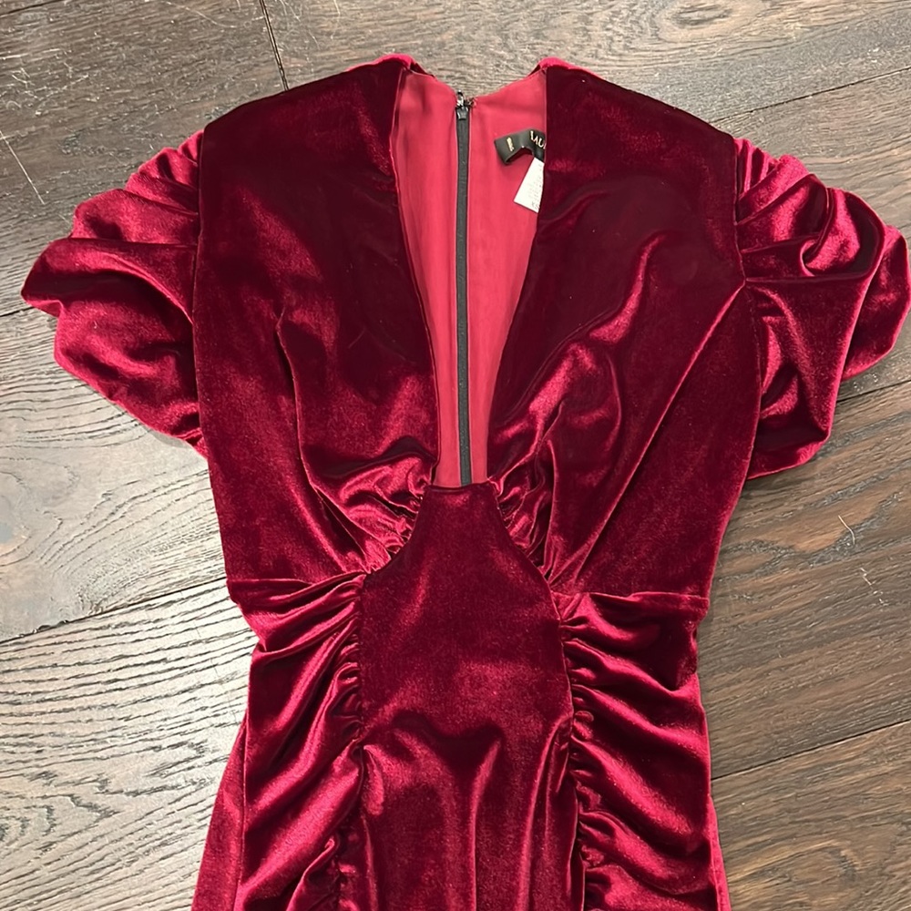 Laura Byrnes Pinup Girl Clothing Red Burgundy Dress - Picture 4 of 11